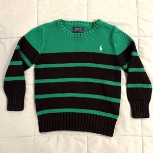 Polo by Ralph Lauren Kids’s Green and Black Striped Sweater